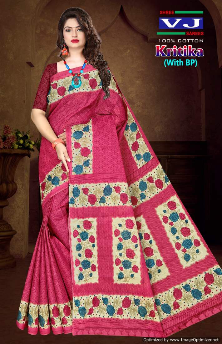 Kritika Vol 1 By By Shree VJ Daily Wear Cotton Printed Sarees Wholesale Market In Surat